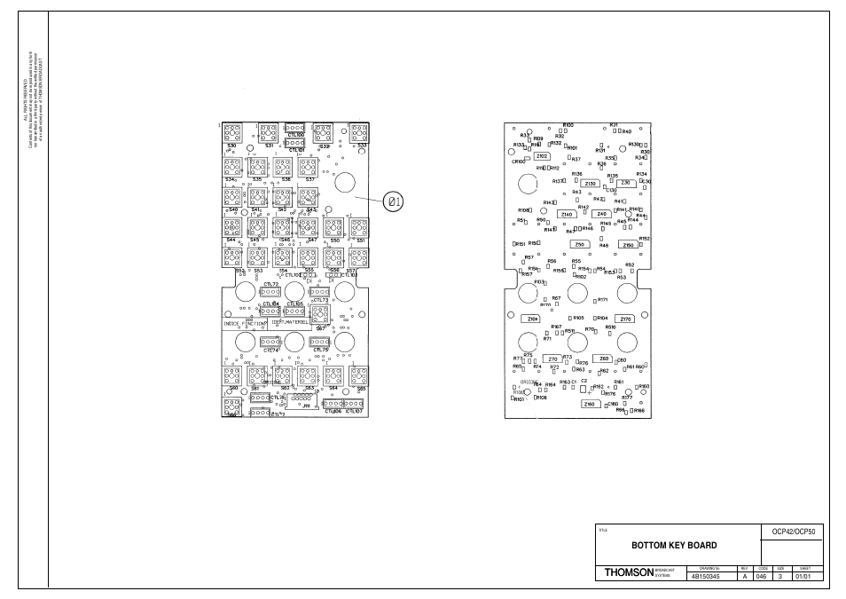 Thomson, Bottom key board | Grass Valley OCP 42 Technical Manual User Manual | Page 16 / 39