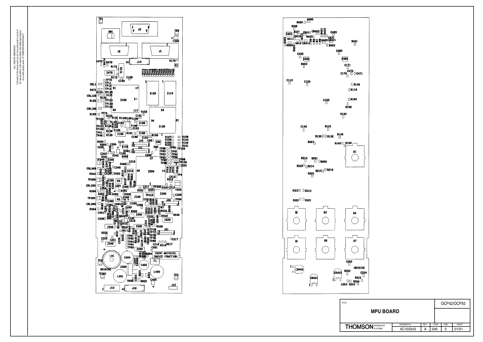 Thomson, Mpu board | Grass Valley OCP 42 Technical Manual User Manual | Page 23 / 39