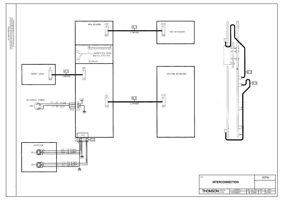 Thomson, Interconnection | Grass Valley OCP 42 Technical Manual User Manual | Page 37 / 39