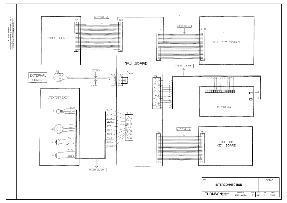 Thomson, Interconnection | Grass Valley OCP 42 Technical Manual User Manual | Page 9 / 39