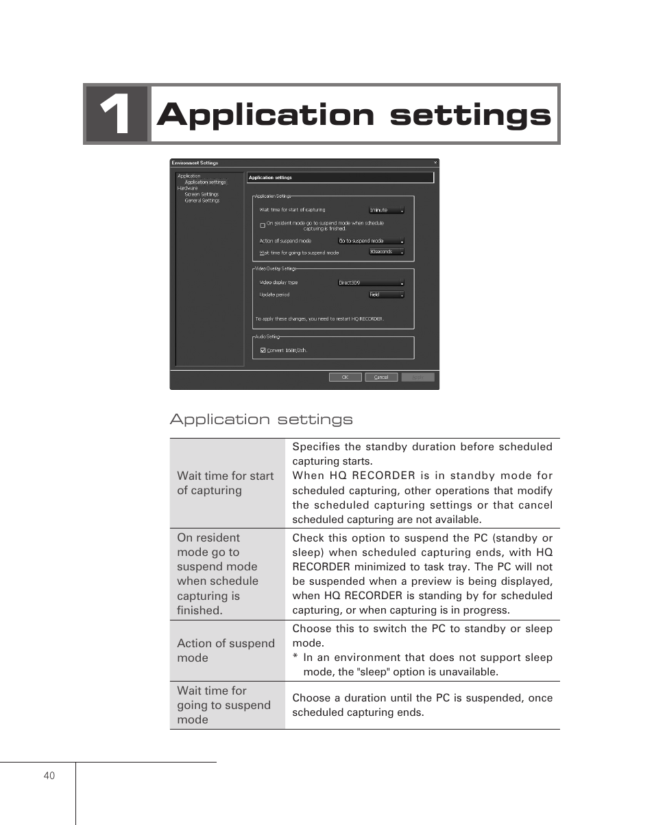 1 application settings, Application settings | Grass Valley Pegasus User Manual | Page 44 / 54