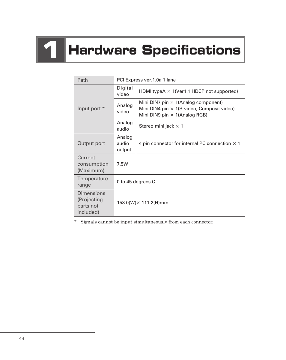 1 hardware specifications, Hardware specifications | Grass Valley Pegasus User Manual | Page 52 / 54