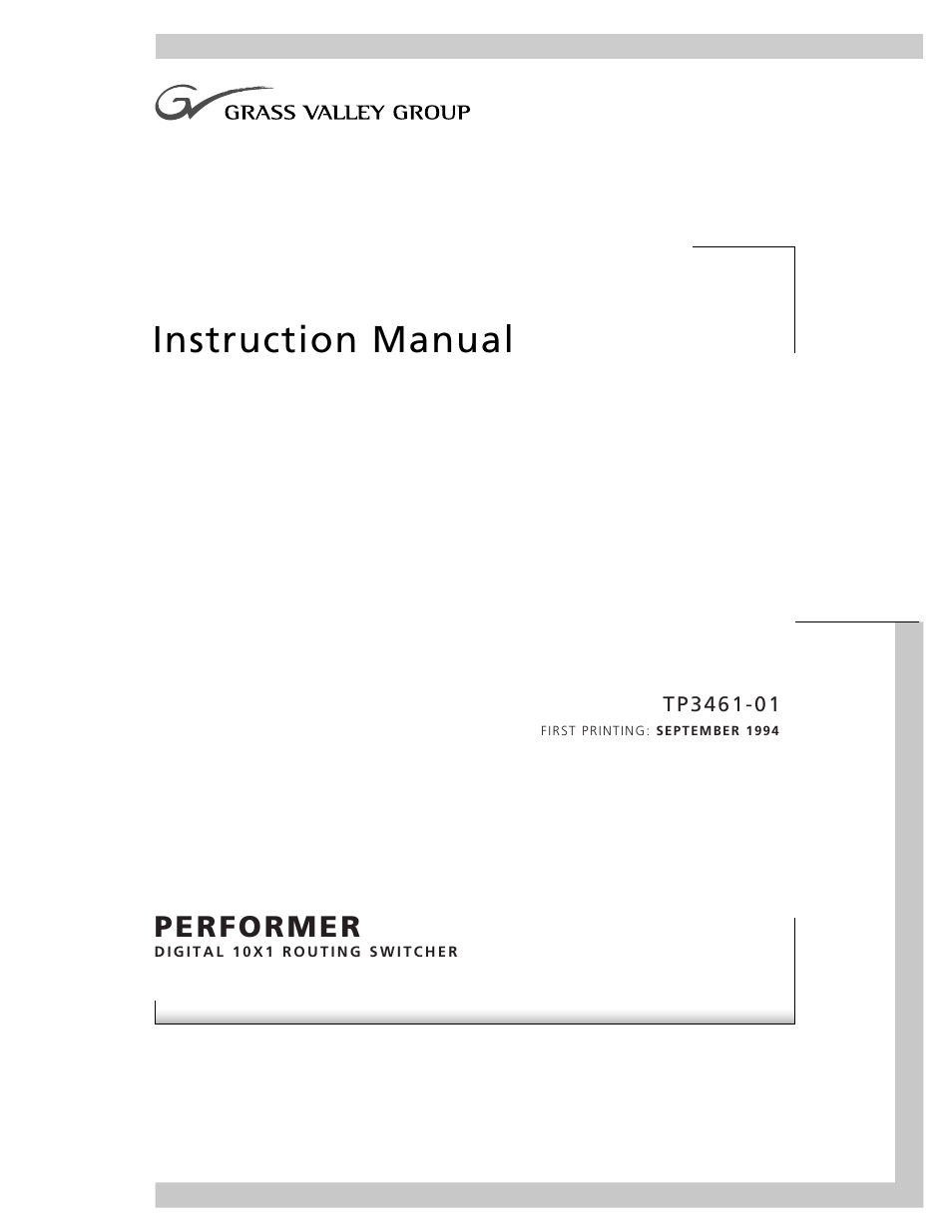 Grass Valley Performer SD User Manual | 182 pages