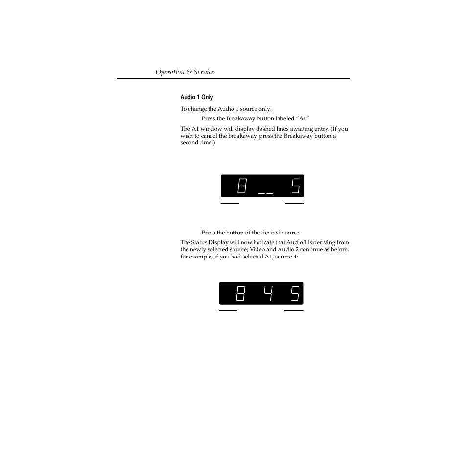 Audio 1 only, Audio 1 only -6 | Grass Valley Performer SD User Manual | Page 124 / 182