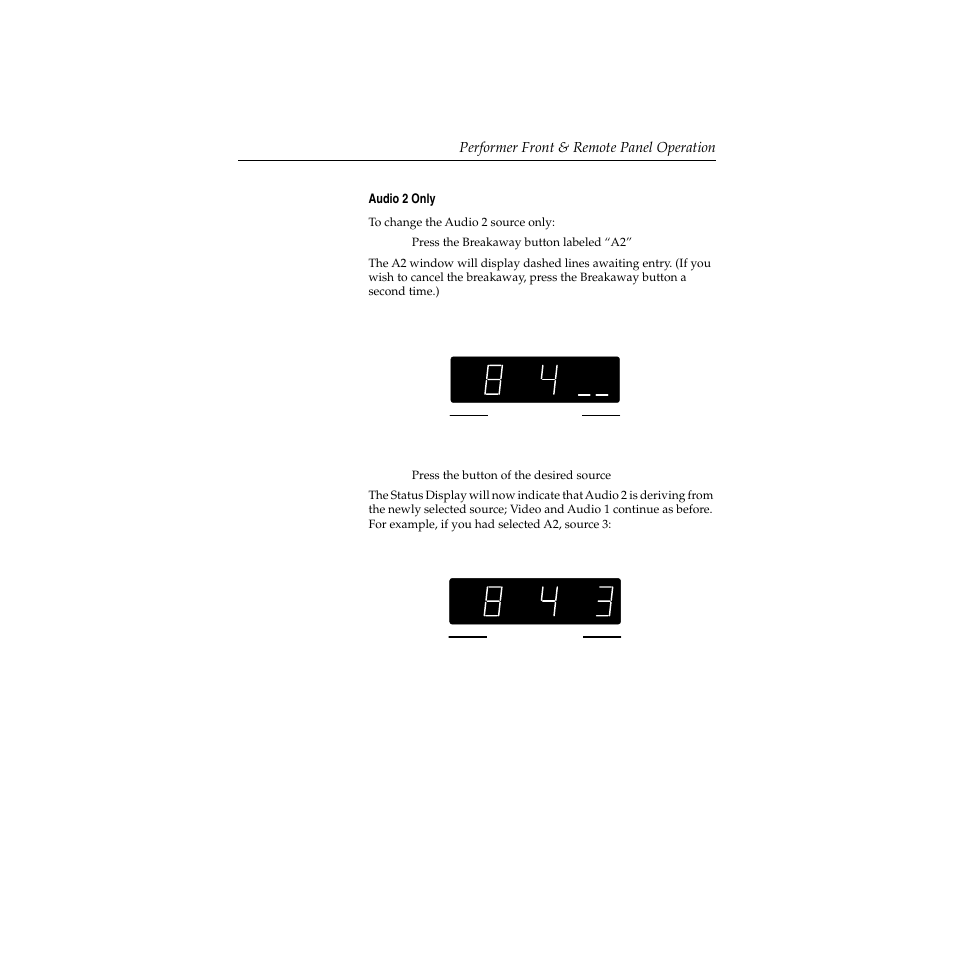 Audio 2 only, Audio 2 only -7 | Grass Valley Performer SD User Manual | Page 125 / 182