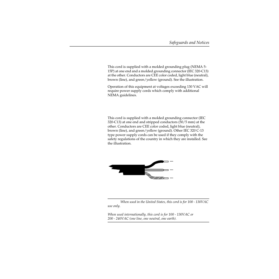 North american power supply cords, International power supply cords | Grass Valley Performer SD User Manual | Page 13 / 182
