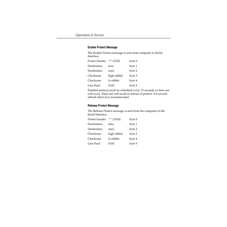 Enable protect message, Release protect message | Grass Valley Performer SD User Manual | Page 158 / 182