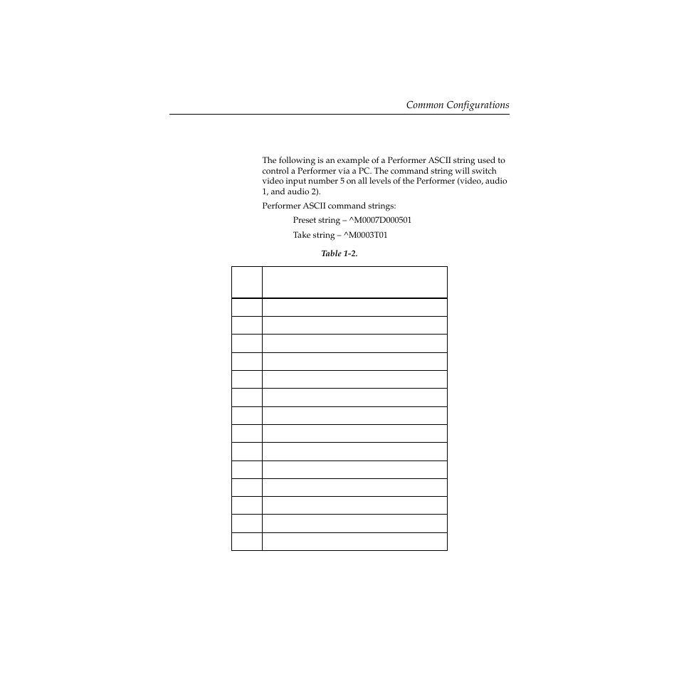 Pc (performer ascii) to modem to performer (cont.) | Grass Valley Performer SD User Manual | Page 47 / 182