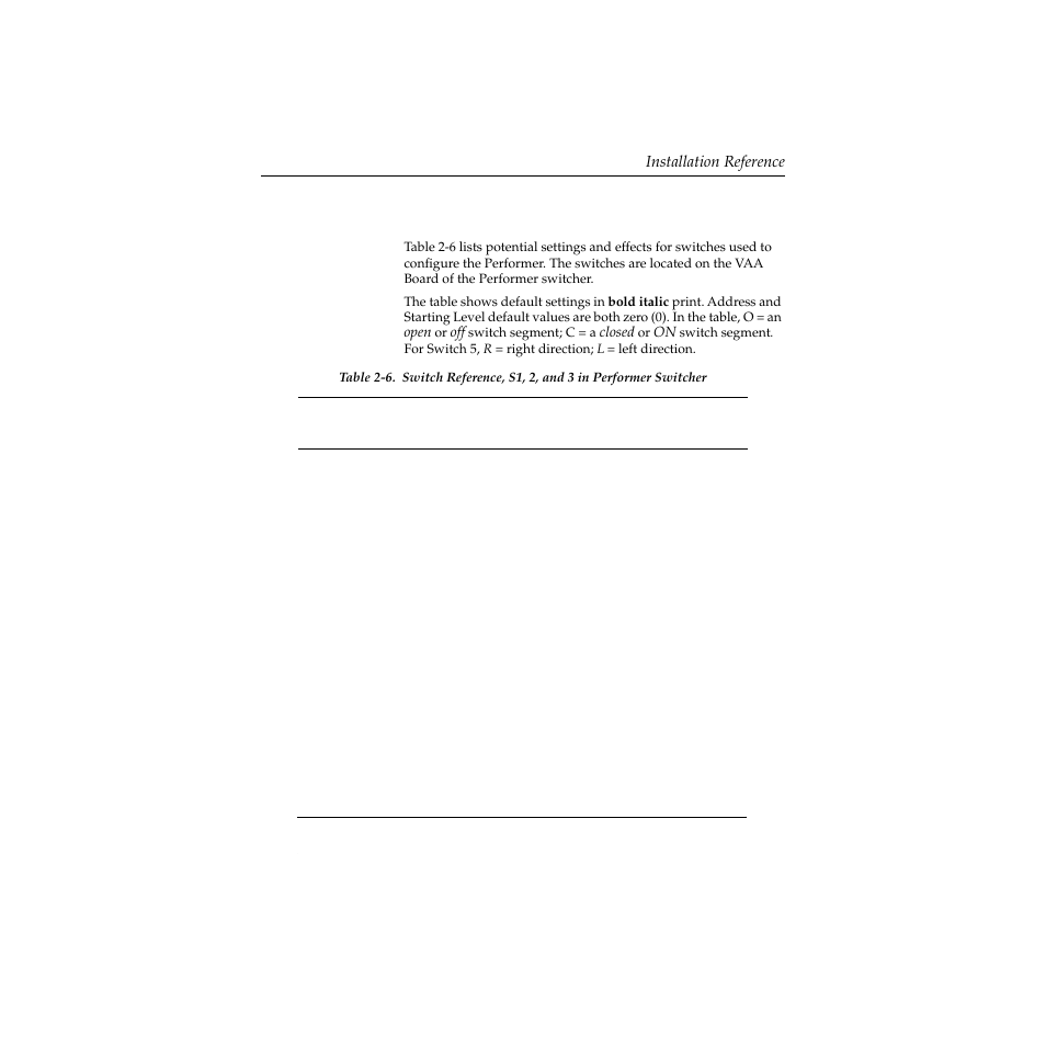Switch reference, Switch reference -41 | Grass Valley Performer SD User Manual | Page 73 / 182