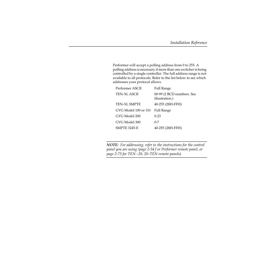 Switcher polling address, Switcher polling address -43 | Grass Valley Performer SD User Manual | Page 75 / 182