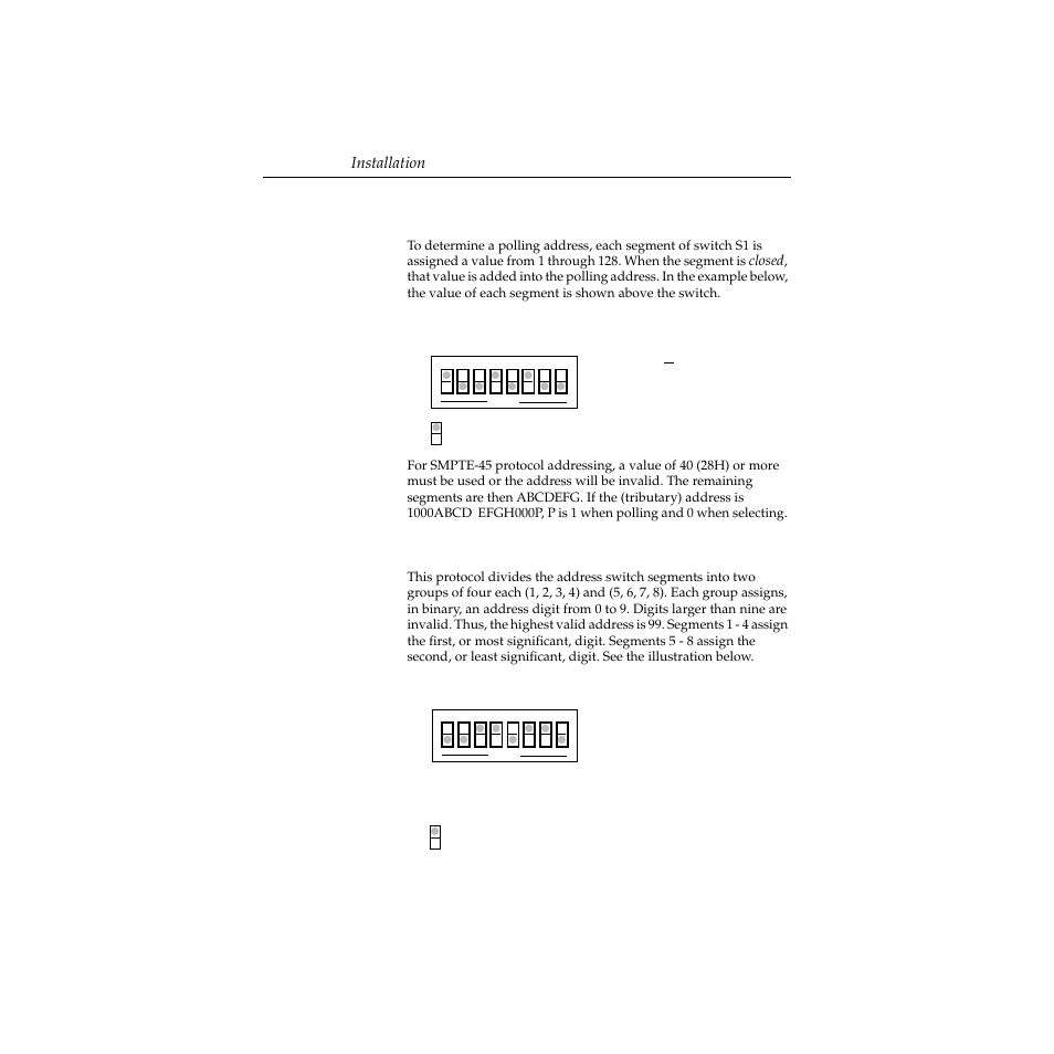 Polling address, non gvg ten-xl ascii protocols, Polling address, gvg ten-xl ascii protocol | Grass Valley Performer SD User Manual | Page 76 / 182