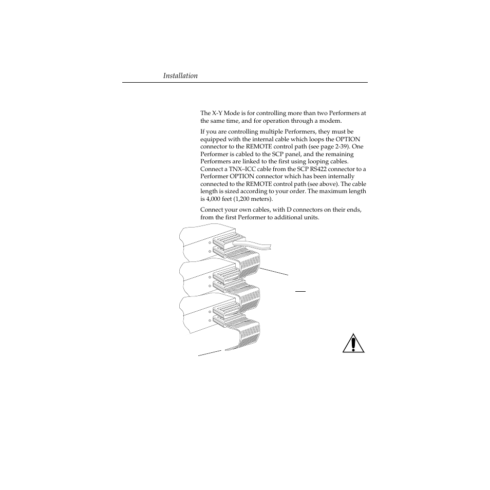 Installation, Rs422, x–y mode, multiple performers | Grass Valley Performer SD User Manual | Page 98 / 182