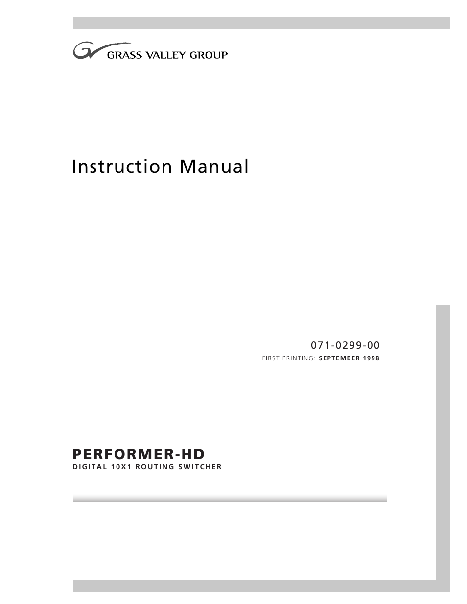 Grass Valley Performer-HD User Manual | 60 pages