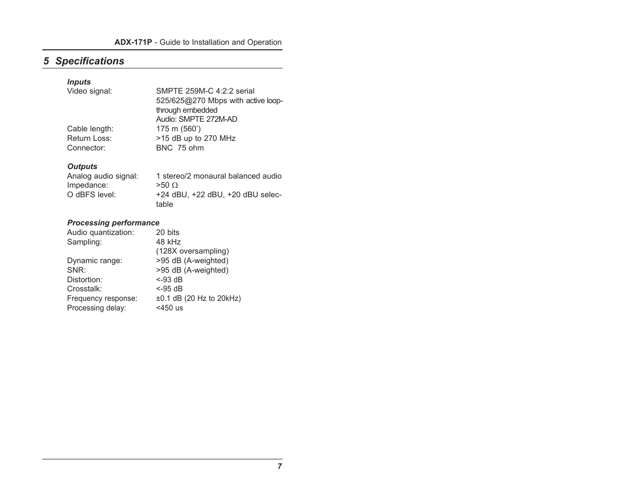 Grass Valley ADX-171p User Manual | Page 14 / 14