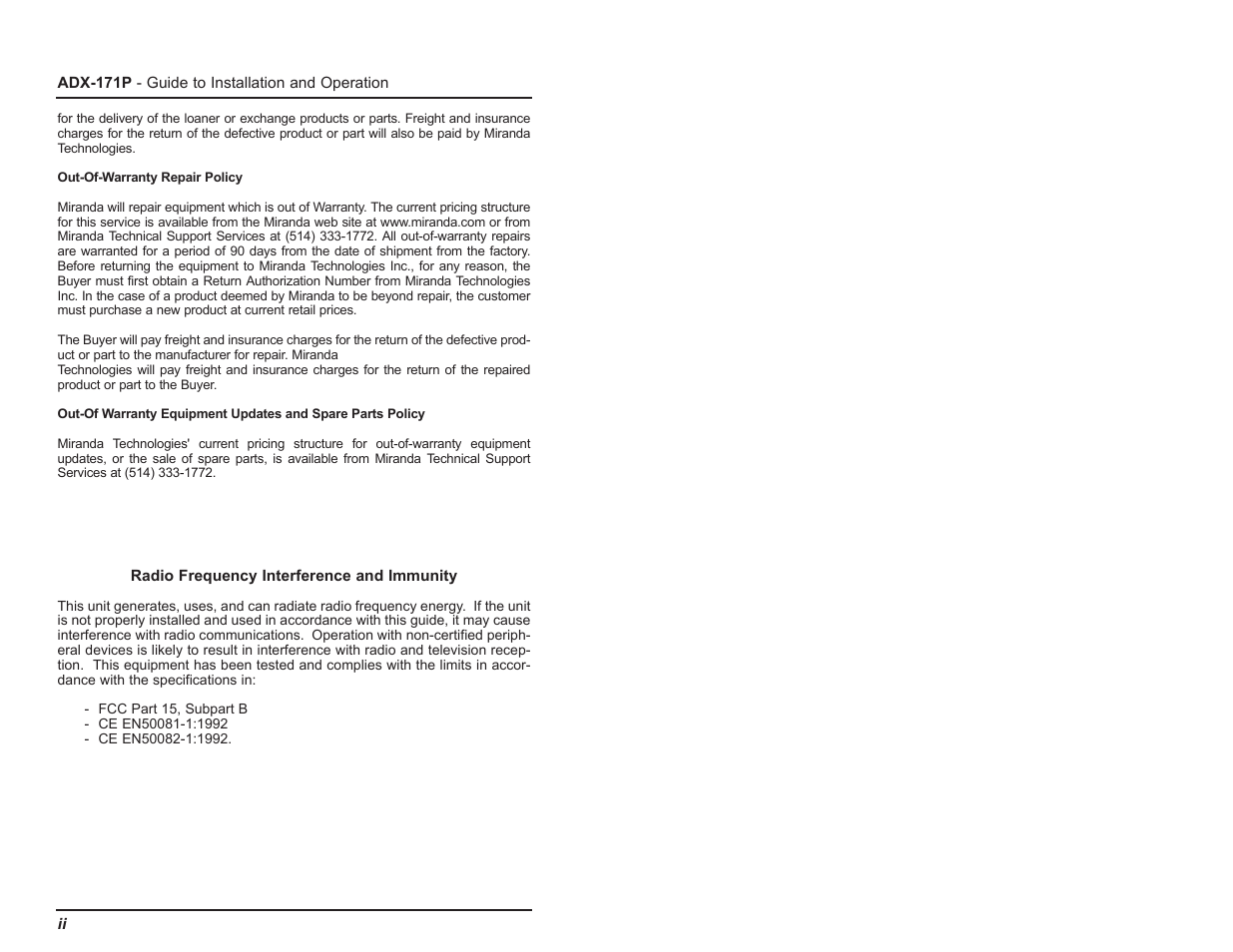 Grass Valley ADX-171p User Manual | Page 3 / 14
