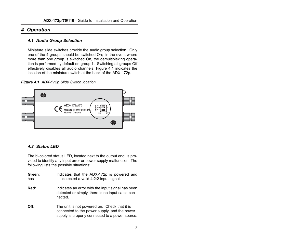 Grass Valley ADX-172p User Manual | Page 14 / 18