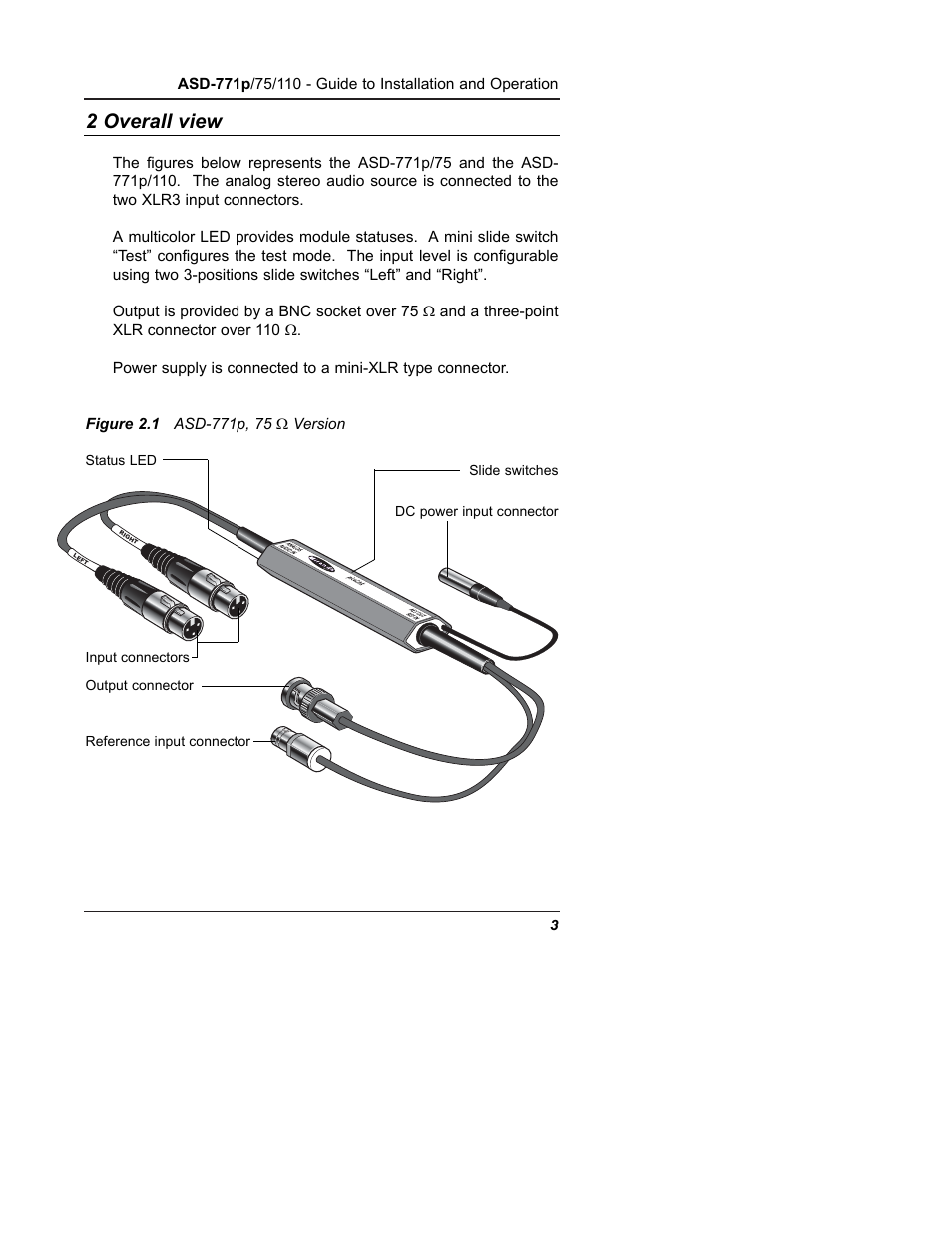 2 overall view | Grass Valley ASD-771p User Manual | Page 10 / 18