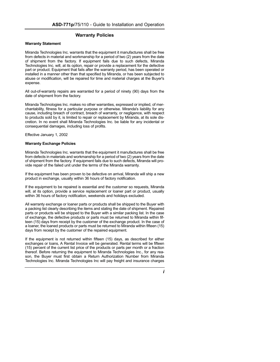 Grass Valley ASD-771p User Manual | Page 2 / 18