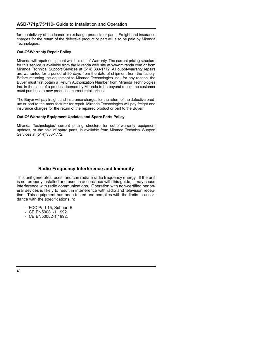 Grass Valley ASD-771p User Manual | Page 3 / 18