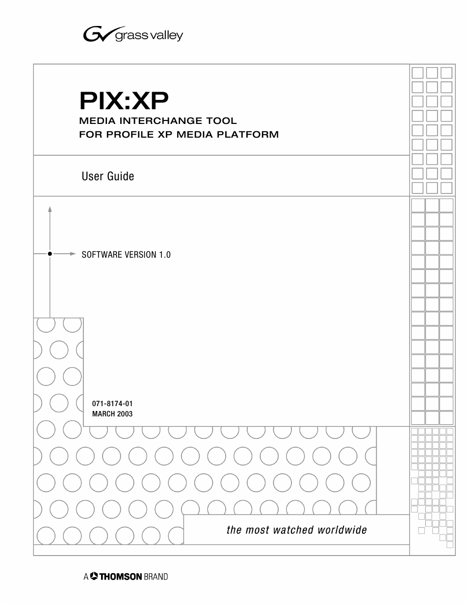 Grass Valley PIX:XP User Manual | 20 pages