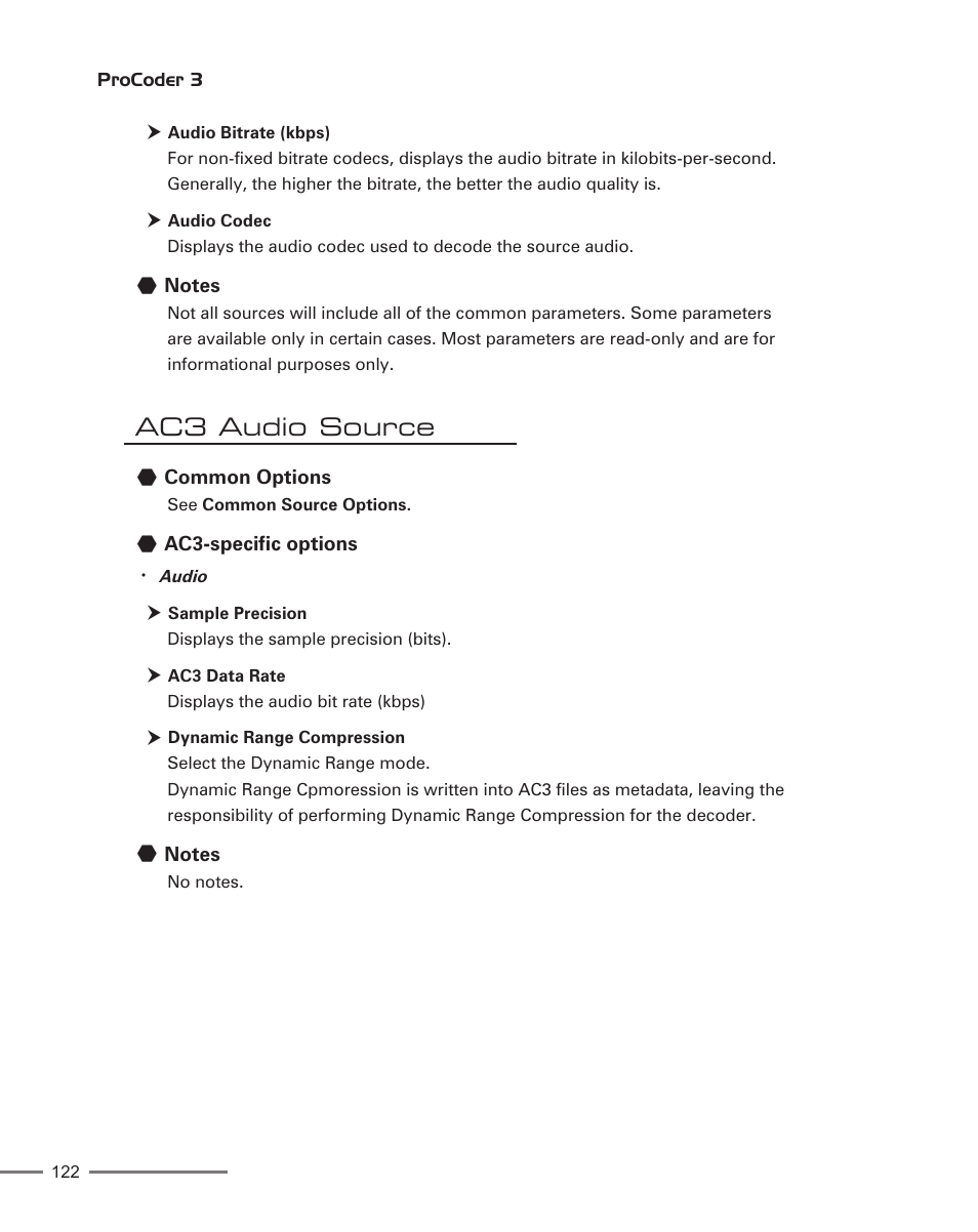 Ac3 audio source | Grass Valley ProCoder 3 User Manual | Page 122 / 210
