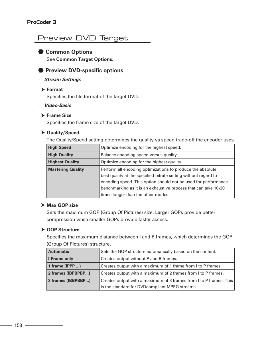 Preview dvd target | Grass Valley ProCoder 3 User Manual | Page 158 / 210