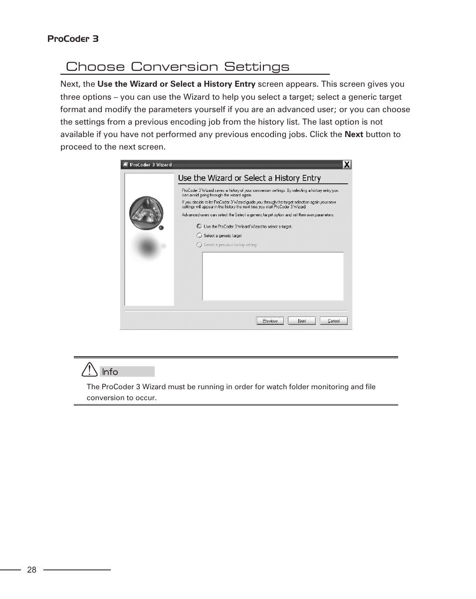 Choose conversion settings | Grass Valley ProCoder 3 User Manual | Page 28 / 210