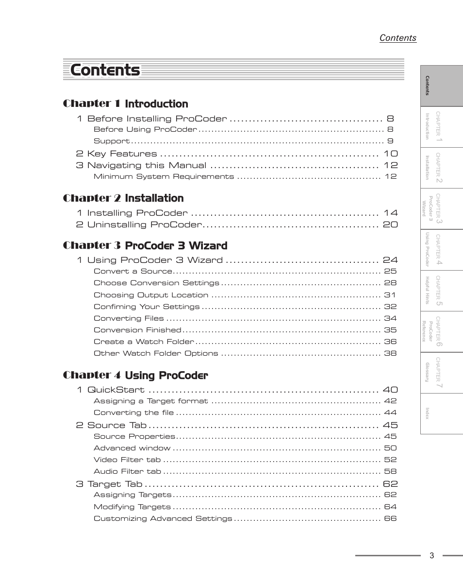 Grass Valley ProCoder 3 User Manual | Page 3 / 210