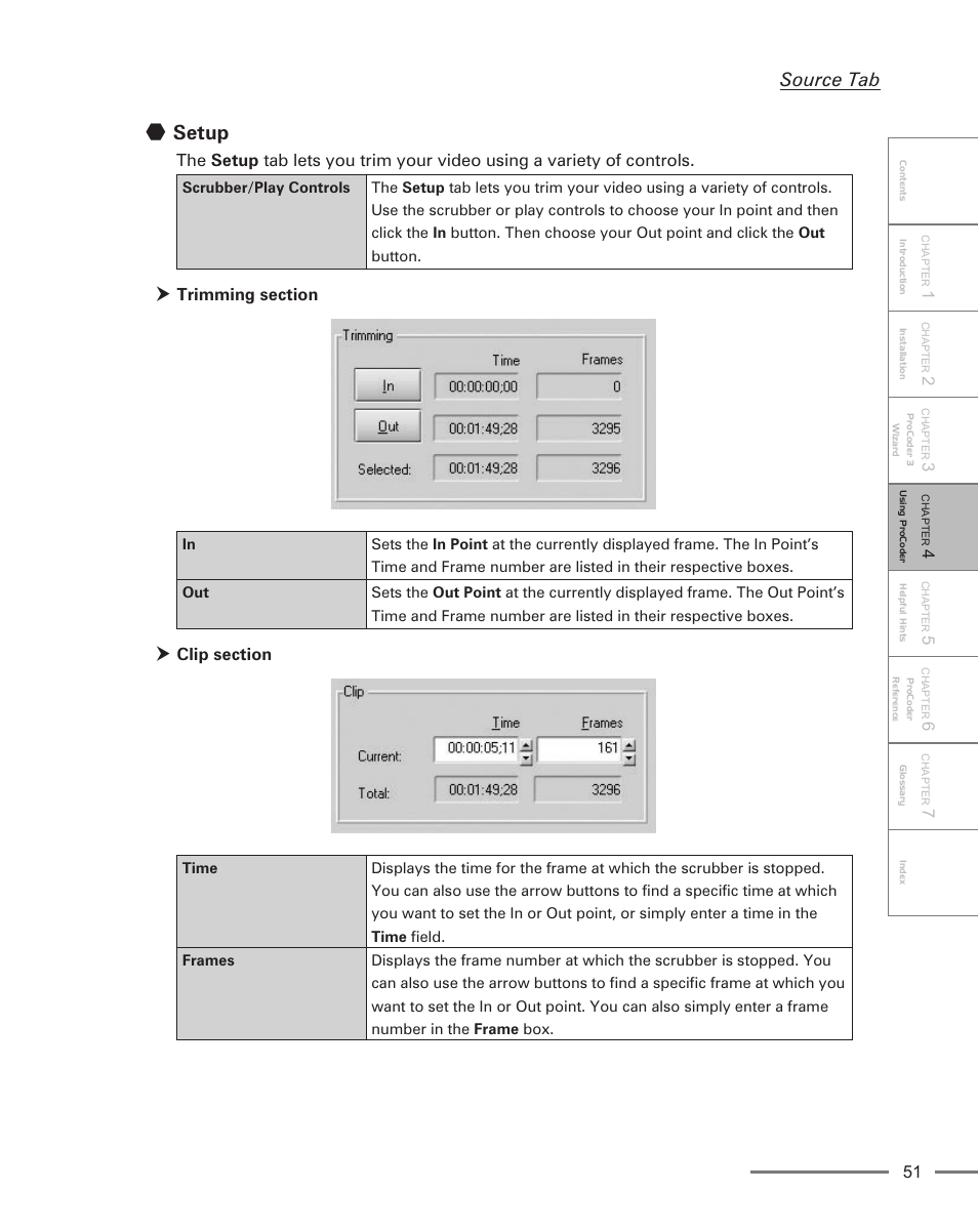 Setup, Source tab | Grass Valley ProCoder 3 User Manual | Page 51 / 210