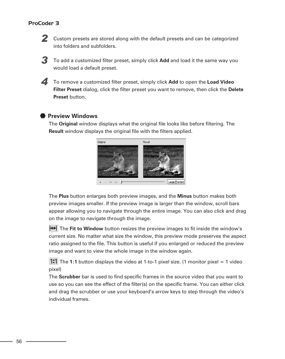 Preview windows | Grass Valley ProCoder 3 User Manual | Page 56 / 210