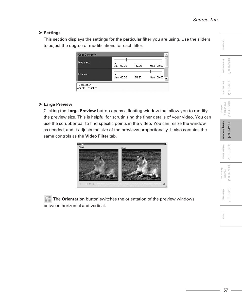 Source tab | Grass Valley ProCoder 3 User Manual | Page 57 / 210