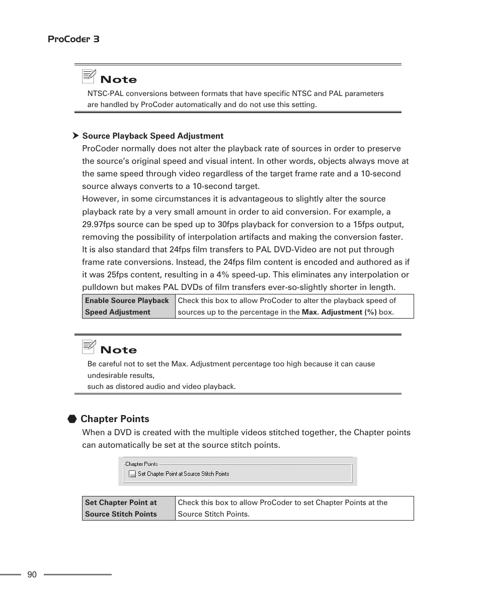 Chapter points | Grass Valley ProCoder 3 User Manual | Page 90 / 210