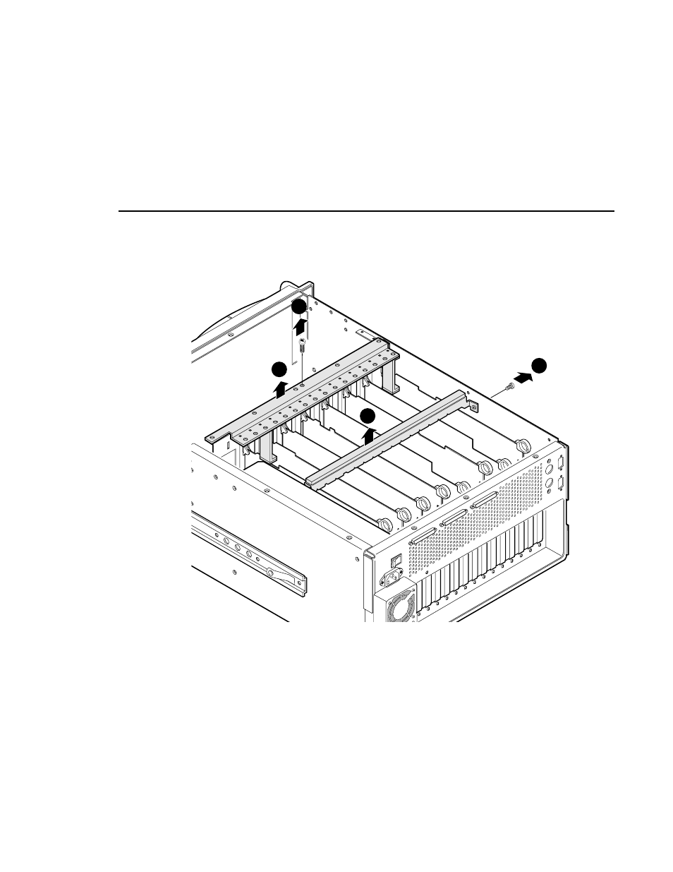 Supply shield. figure 4 shows these brackets, In figure 4) which, In figure 4) up and out of the chassis and set | In figure 4) | Grass Valley PDR 100 9GB Media Drive Upgrade User Manual | Page 19 / 42