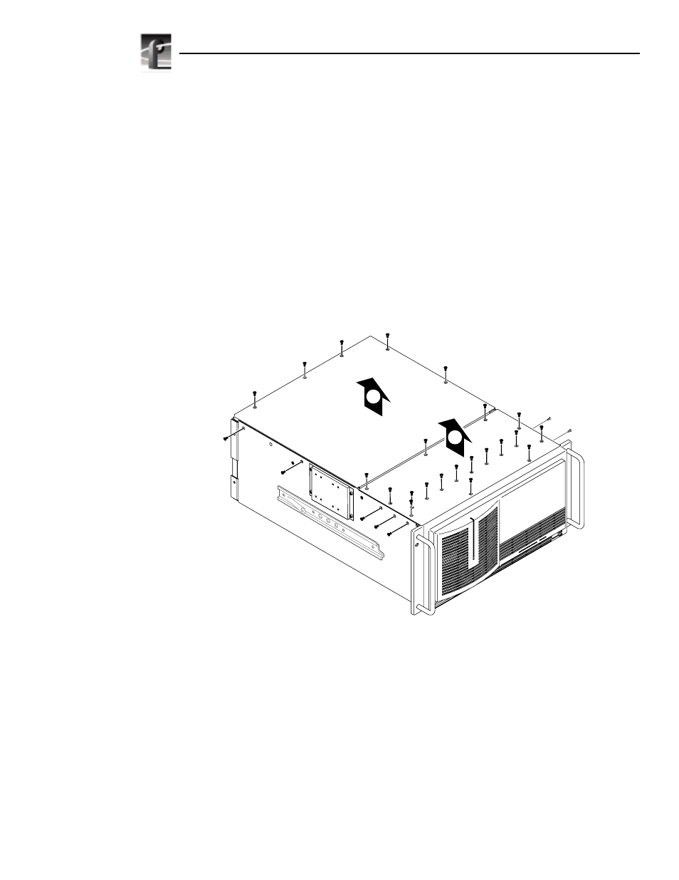 Preparing the profile video file server, Figure 1. removing the top covers | Grass Valley PLSDST3 User Manual | Page 10 / 20
