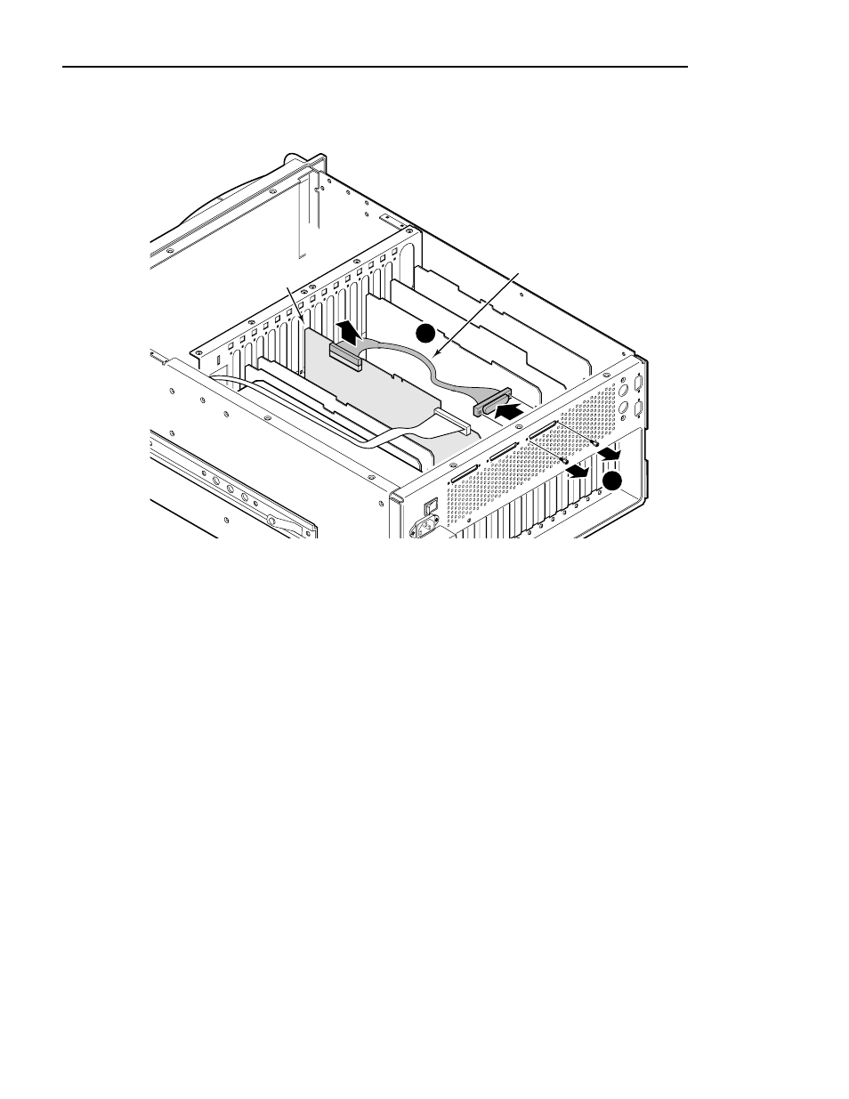 Removing the scsi b cable, Figure 7), Figure 7 | Grass Valley Profile Family 18GB Disk Drive Upgrade User Manual | Page 31 / 40