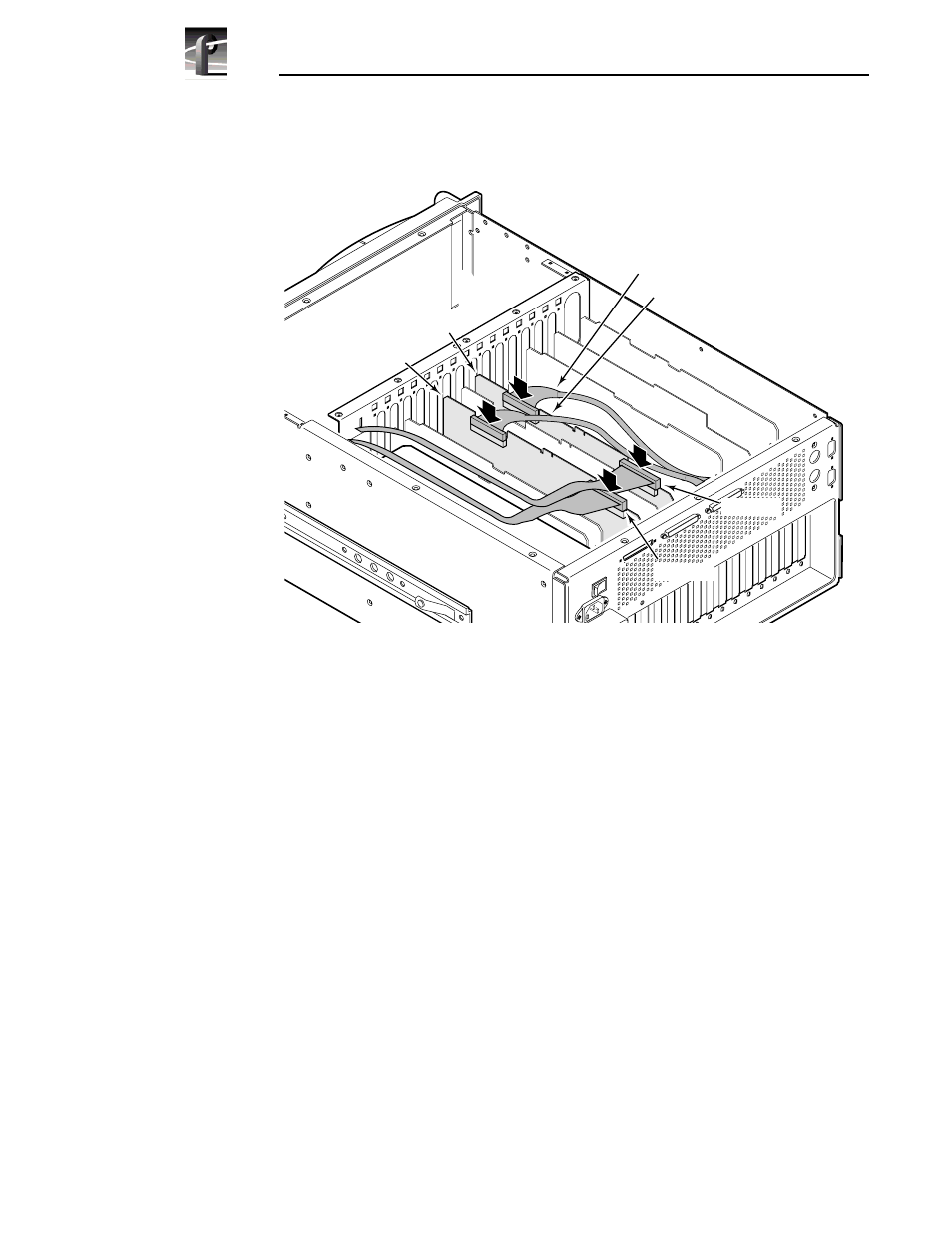 Reconnect the scsi cables, Dvcpro board installation | Grass Valley DVCPRO Board Upgrade User Manual | Page 28 / 60
