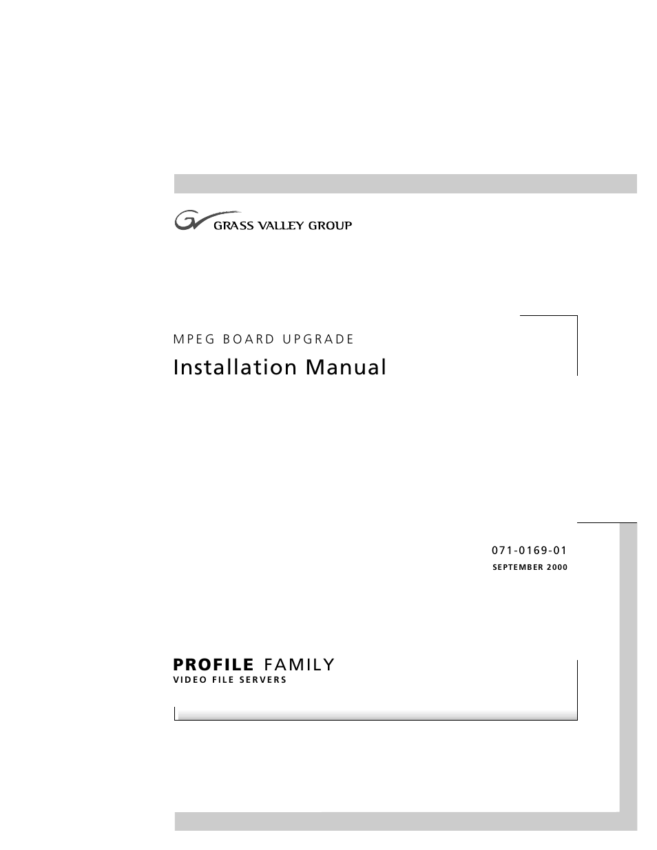 Grass Valley MPEG Upgrade User Manual | 46 pages