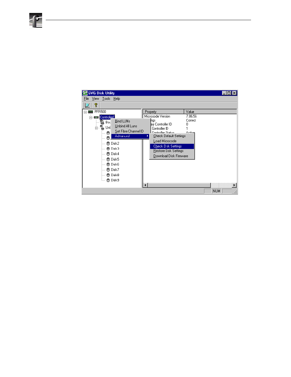Checking pfr500 disk settings, Restoring pfr500 disk settings | Grass Valley Profile XP Aug 16 2004 User Manual | Page 106 / 352