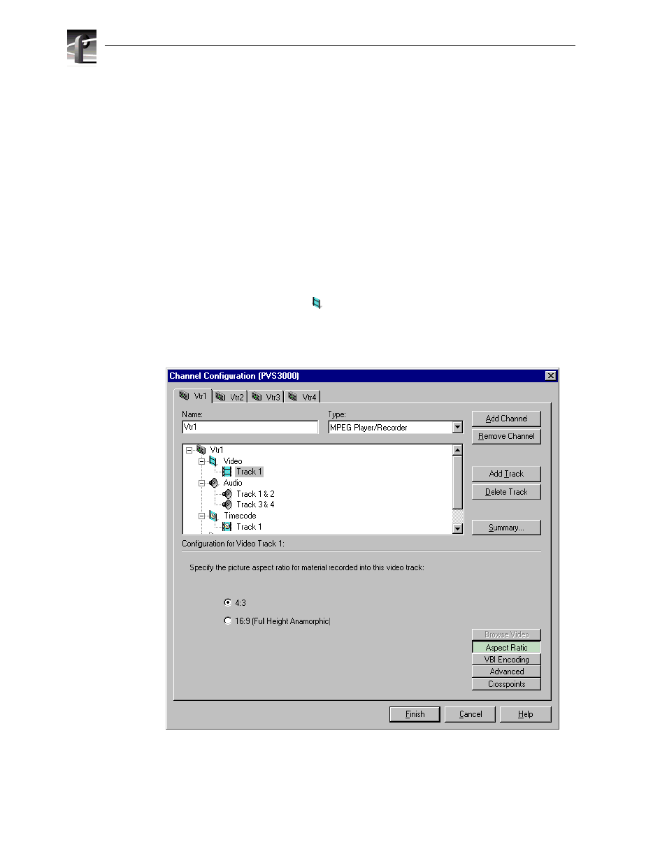 Setting the sd mpeg recorder aspect ratio | Grass Valley Profile XP Aug 16 2004 User Manual | Page 136 / 352