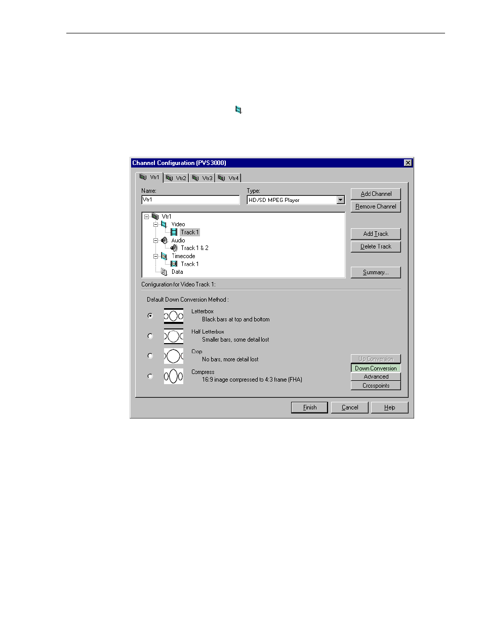 Setting down-conversion aspect ratio | Grass Valley Profile XP Aug 16 2004 User Manual | Page 139 / 352