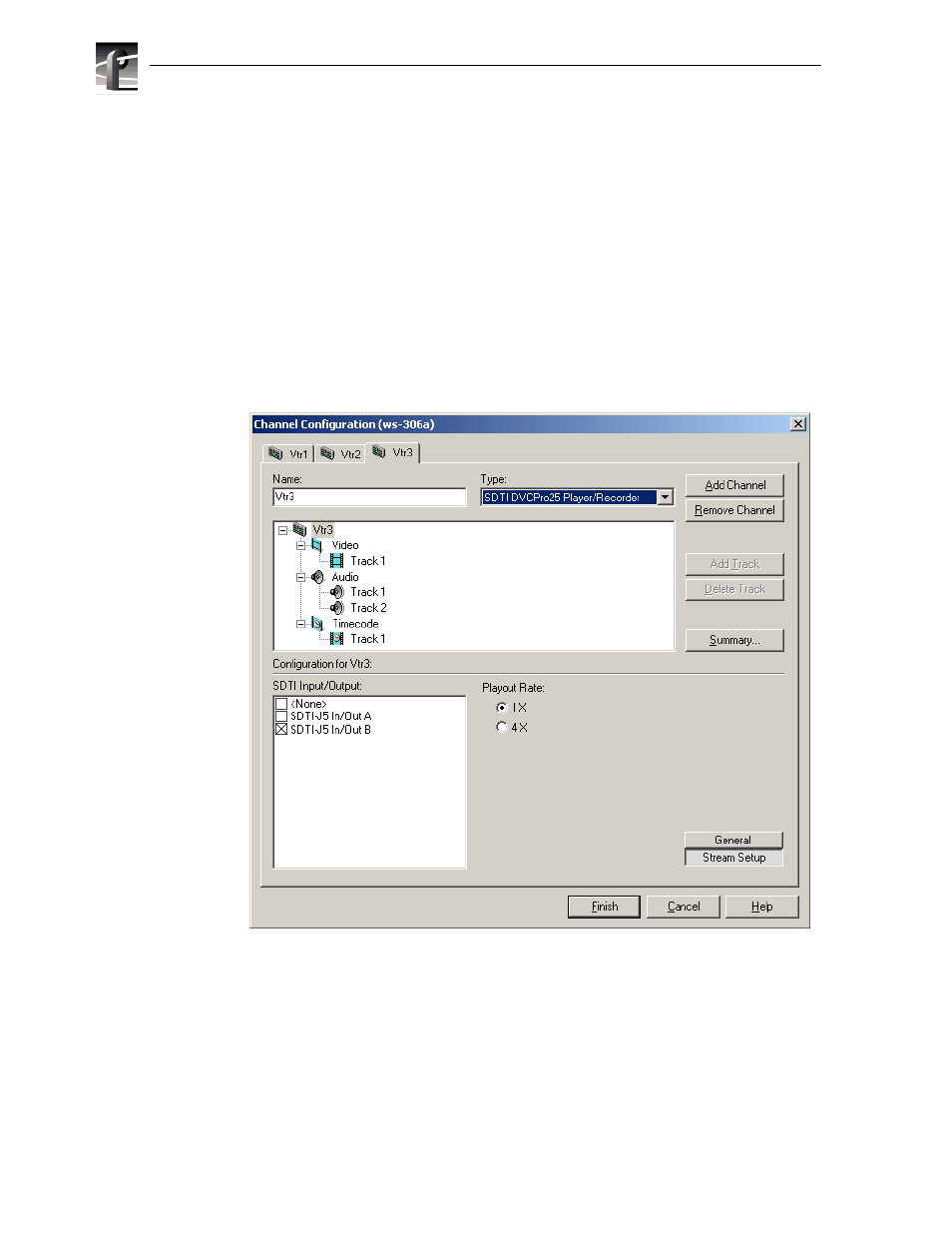 Setting up an sdti channel | Grass Valley Profile XP Aug 16 2004 User Manual | Page 140 / 352