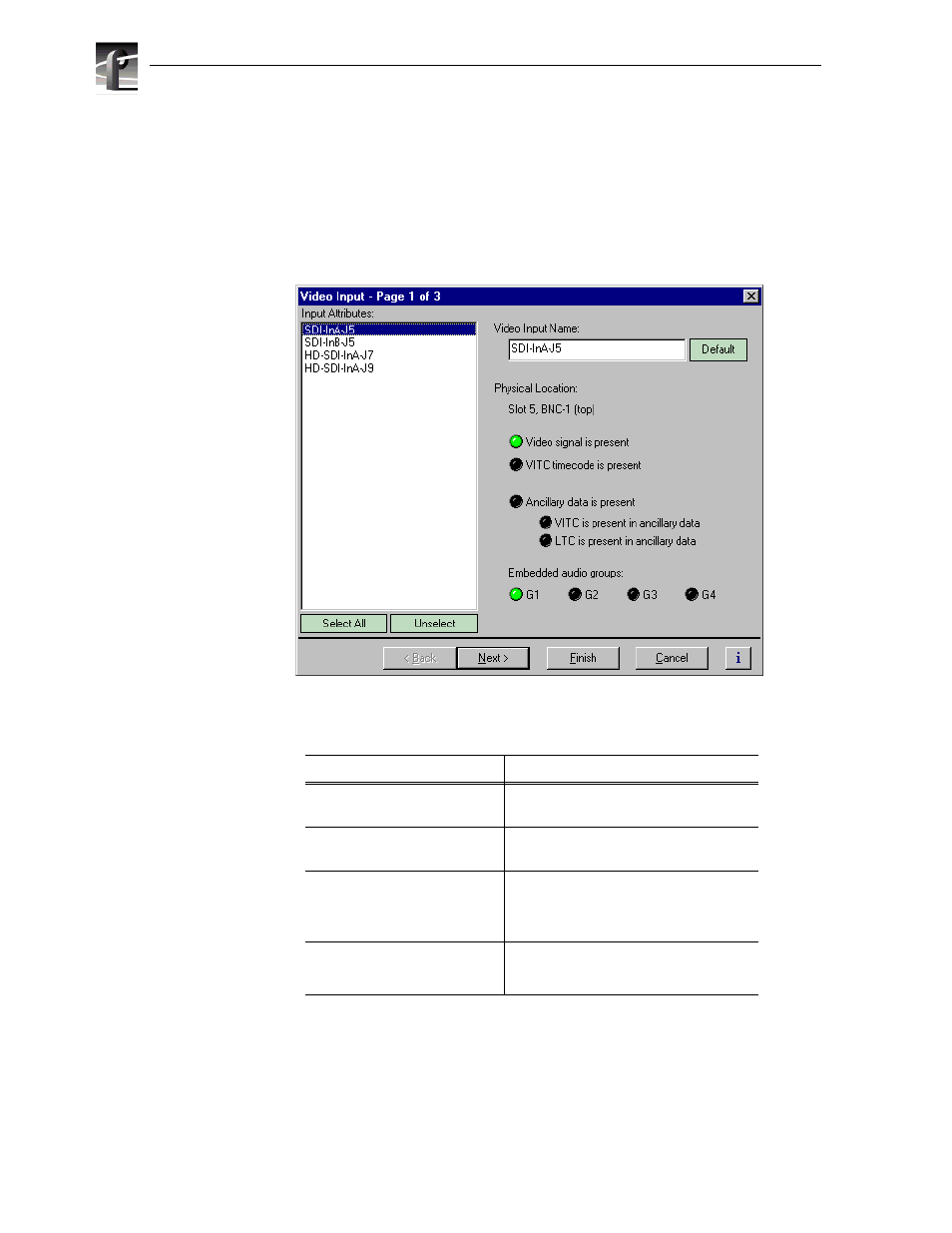 Viewing video input status | Grass Valley Profile XP Aug 16 2004 User Manual | Page 170 / 352