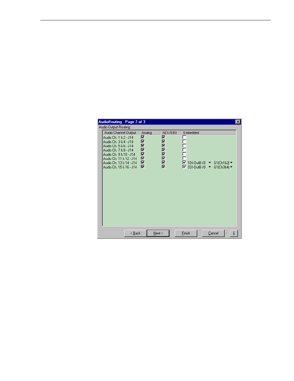 Select audio output format | Grass Valley Profile XP Aug 16 2004 User Manual | Page 201 / 352