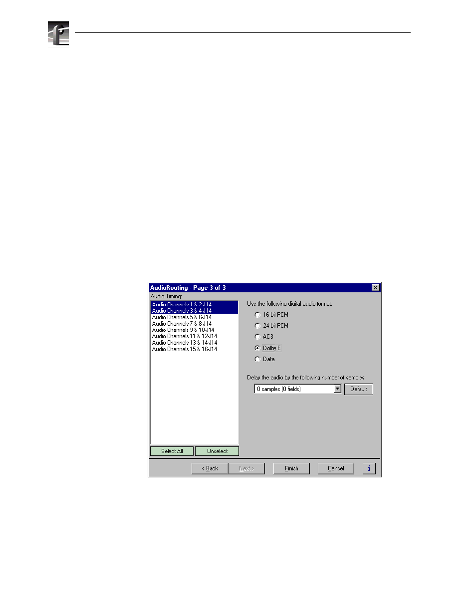 Selecting incoming digital audio coding format | Grass Valley Profile XP Aug 16 2004 User Manual | Page 204 / 352
