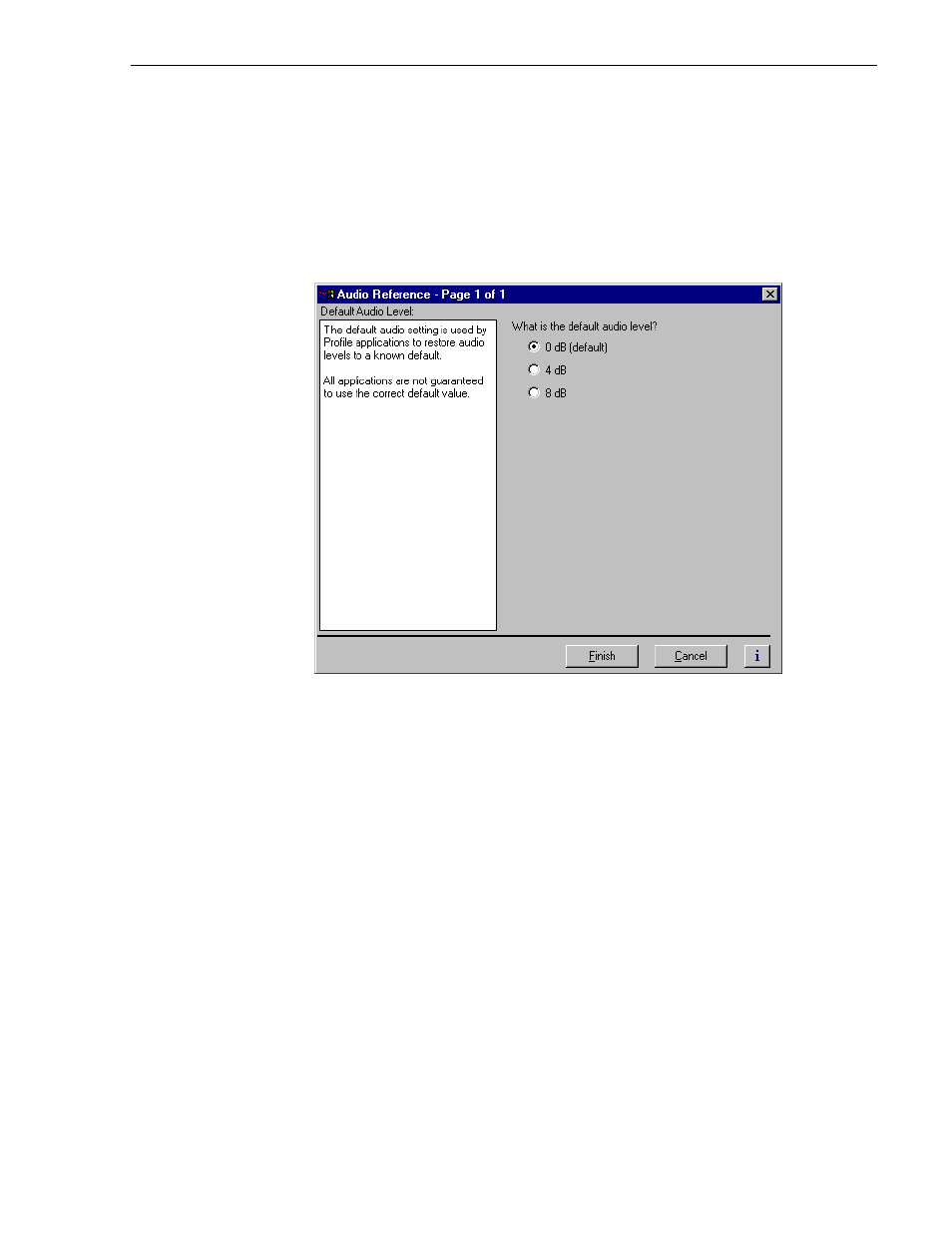 Selecting audio reference level | Grass Valley Profile XP Aug 16 2004 User Manual | Page 211 / 352