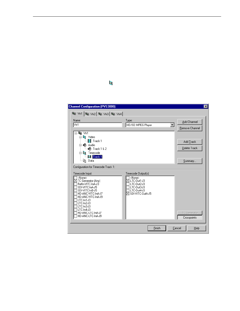 Using the same tc generator for multiple channels | Grass Valley Profile XP Aug 16 2004 User Manual | Page 215 / 352