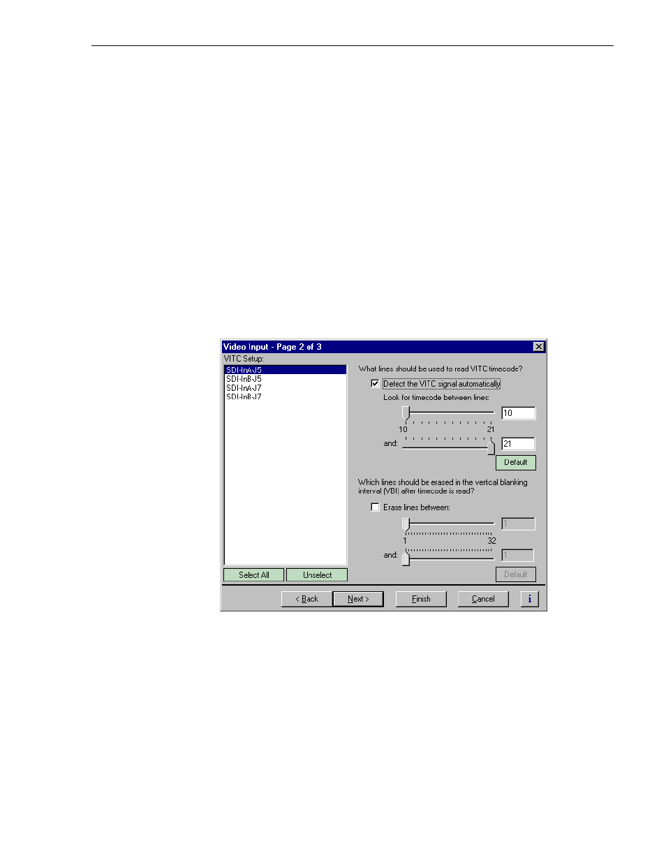 Setting up the vitc reader on a video input | Grass Valley Profile XP Aug 16 2004 User Manual | Page 221 / 352