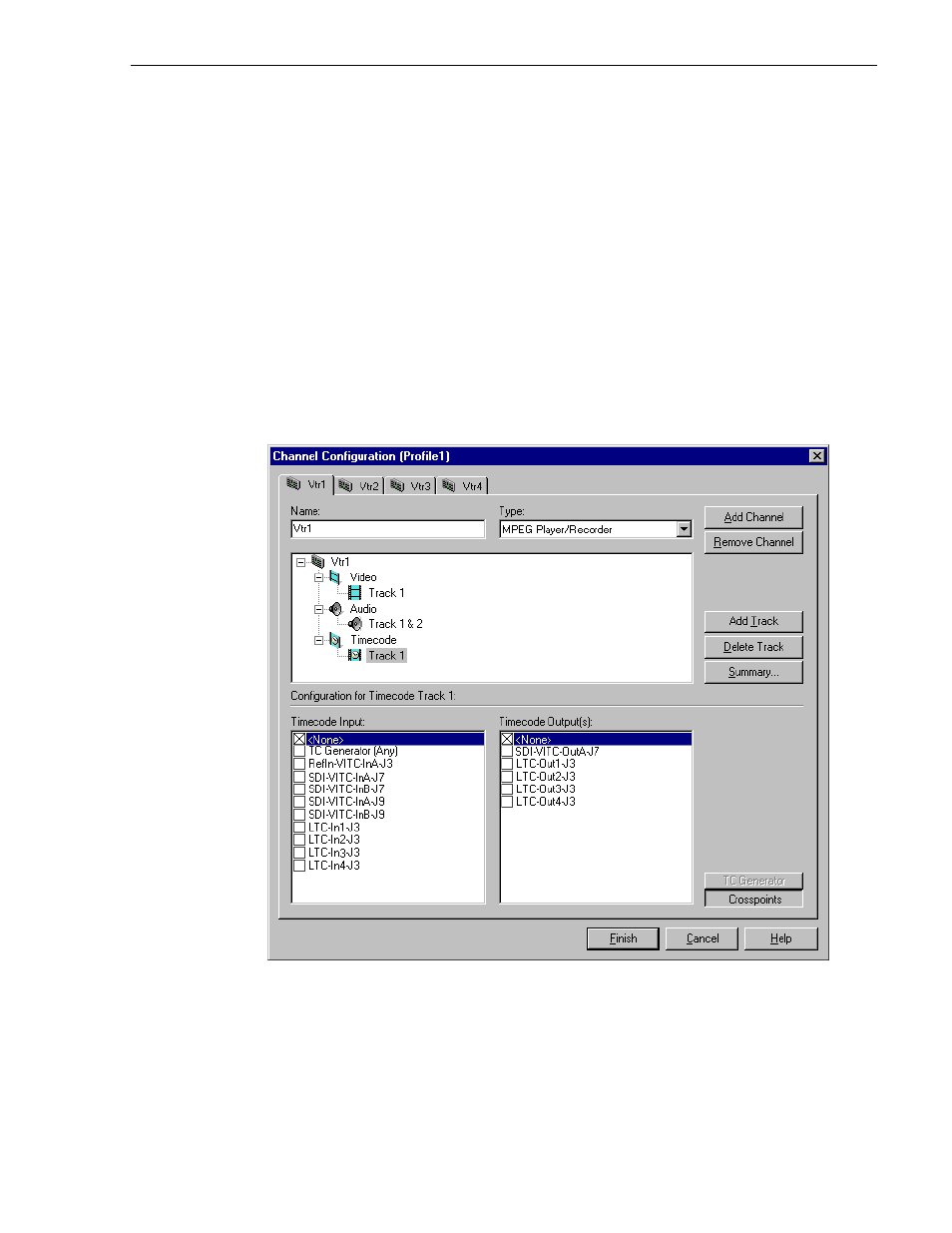 Generating vitc on a video output | Grass Valley Profile XP Aug 16 2004 User Manual | Page 225 / 352