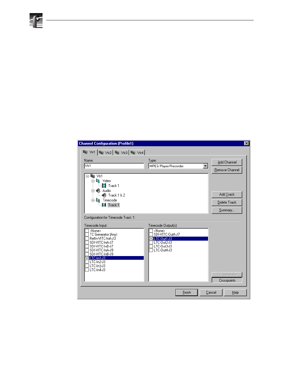 Recording or generating ltc | Grass Valley Profile XP Aug 16 2004 User Manual | Page 230 / 352