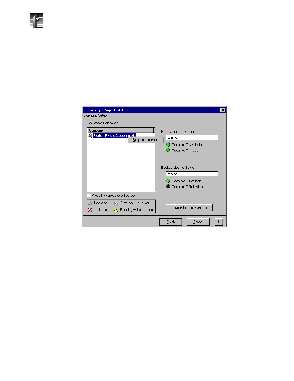 Requesting a license | Grass Valley Profile XP Aug 16 2004 User Manual | Page 240 / 352